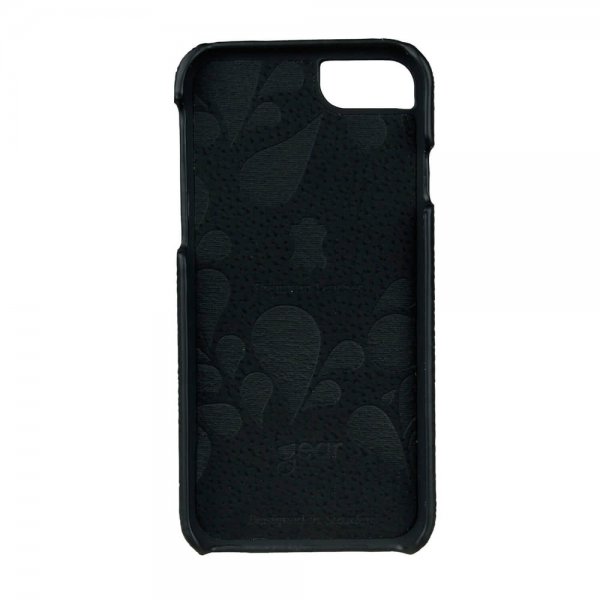 Onsala iPhone 6/6S/7/8/SE Cover Ægte Læder Sort