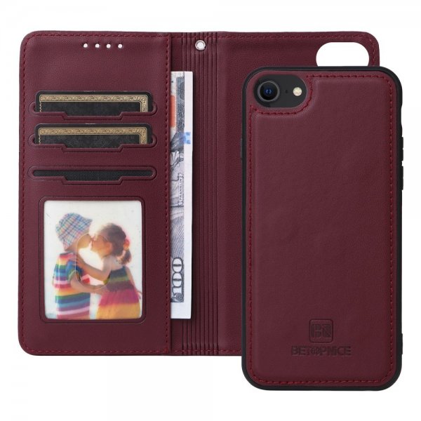 Betopnice iPhone 6/6S/7/8/SE Cover med Aftageligt Cover 005 Rød