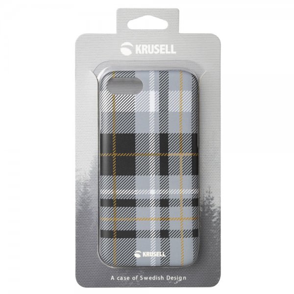 Krusell iPhone 7/8/SE Cover Limited Plaid Dark Grey