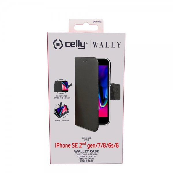 Celly iPhone 6/6S/7/8/SE Cover Wally Wallet Case Sort