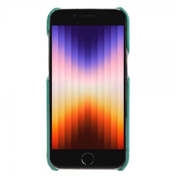 iPhone 7/8/SE Cover Ægte Læder MagSafe Cyan