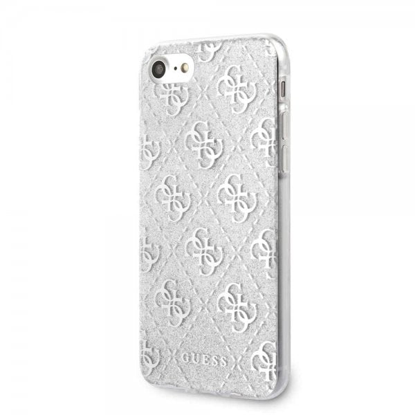 Guess iPhone 7/8/SE Cover Glitter Peony Sølv