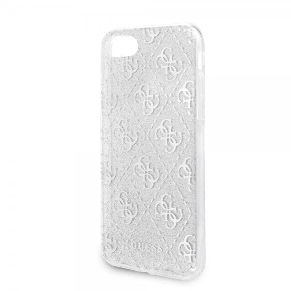 Guess iPhone 7/8/SE Cover Glitter Peony Sølv