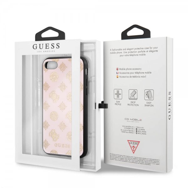 Guess iPhone 7/8/SE Cover Glitter Peony Rosa