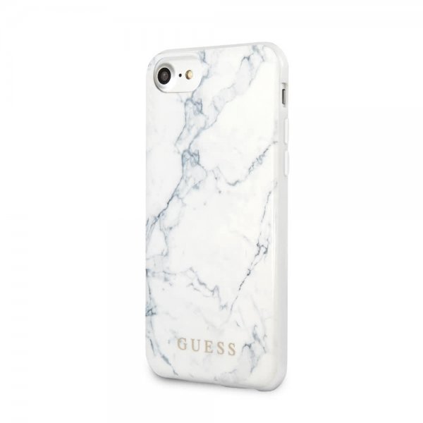 Guess iPhone 7/8/SE Skal Marble Cover Hvid