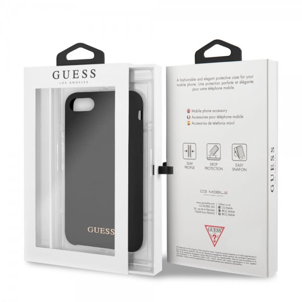 Guess iPhone 7/8/SE Cover Silikone Logo Sort