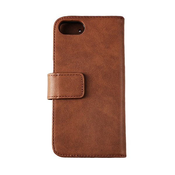 Rvelon iPhone 7/8/SE Cover Ægte læder Kortlomme Brun
