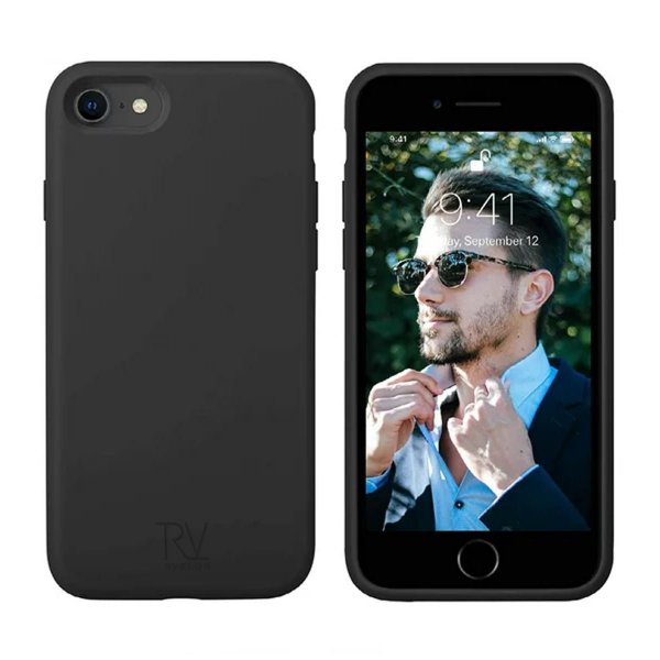 Rvelon iPhone 7/8/SE Cover Silikone Sort