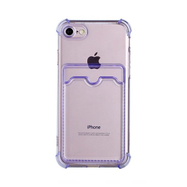 iPhone 7/8/SE Cover Kortholder Stødsikker Lilla