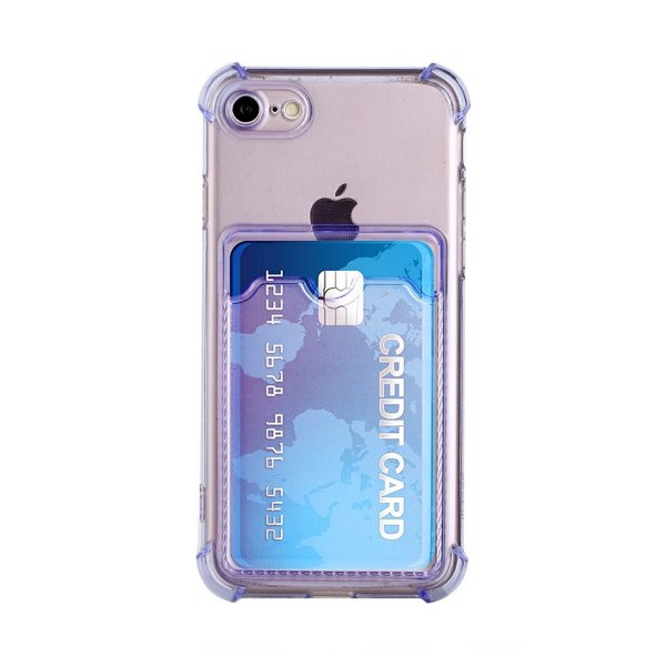 iPhone 7/8/SE Cover Kortholder Stødsikker Lilla
