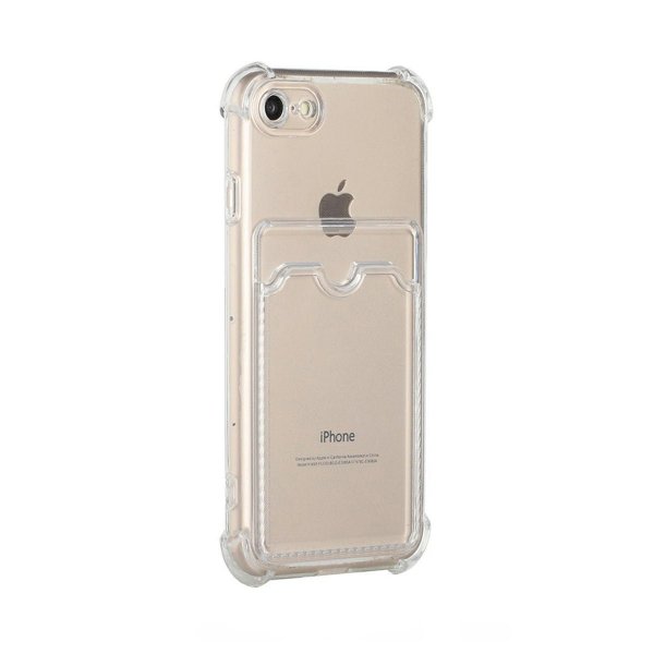 iPhone 7/8/SE Cover Kortholder Stødsikkert Transparent