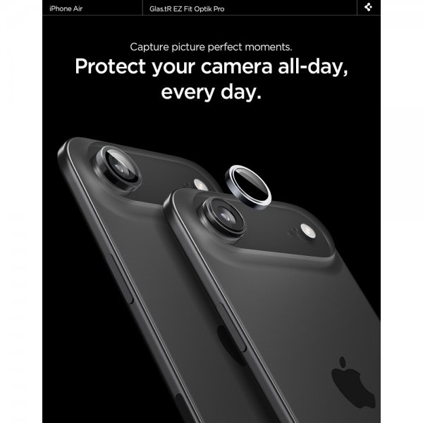 Spigen iPhone Air Kamerabeskyttelse GLAS.tR EZ Fit Optik Pro 2-pak Grå
