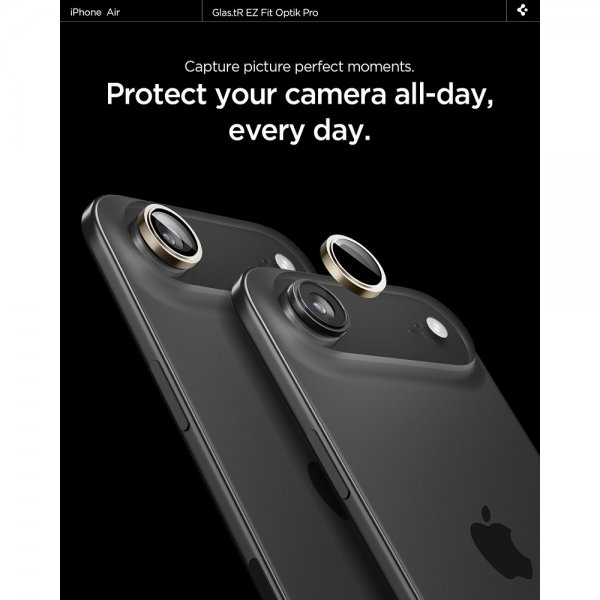 Spigen iPhone Air Kamerabeskyttelse GLAS.tR EZ Fit Optik Pro 2-pak Guld