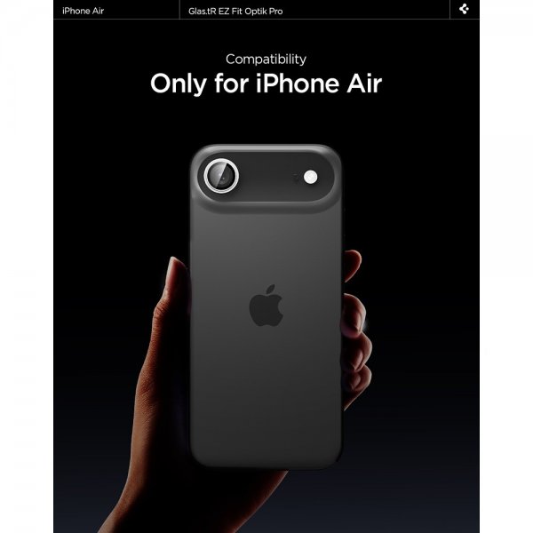 Spigen iPhone Air Kamerabeskyttelse GLAS.tR EZ Fit Optik Pro 2-pak Sølv