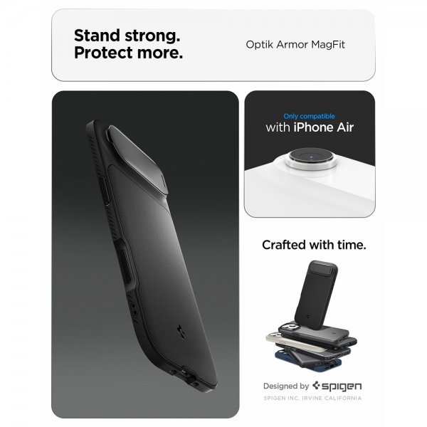 Spigen iPhone Air Cover Optik Armor MagFit Sort