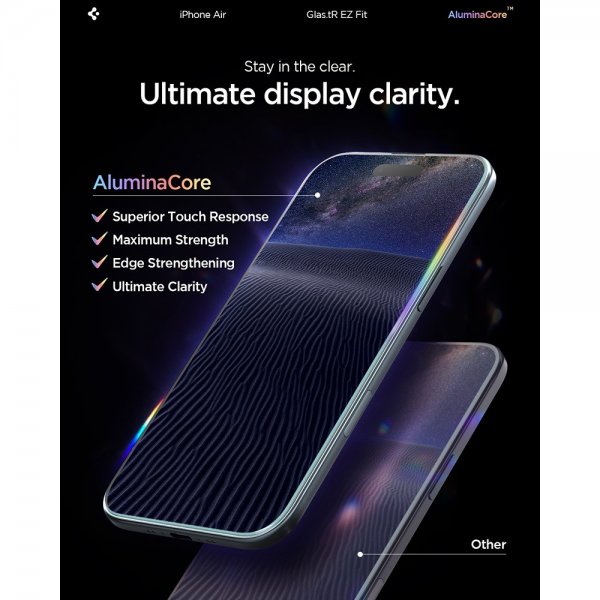 Spigen iPhone Air Skærmbeskyttelse GLAS.tR EZ Fit 2-pak