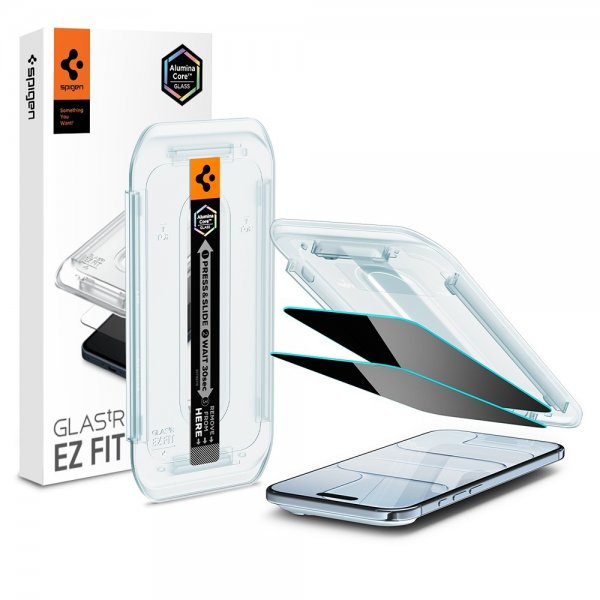 Spigen iPhone Air Skærmbeskytter GLAS.tR EZ Fit Privacy 2-pak