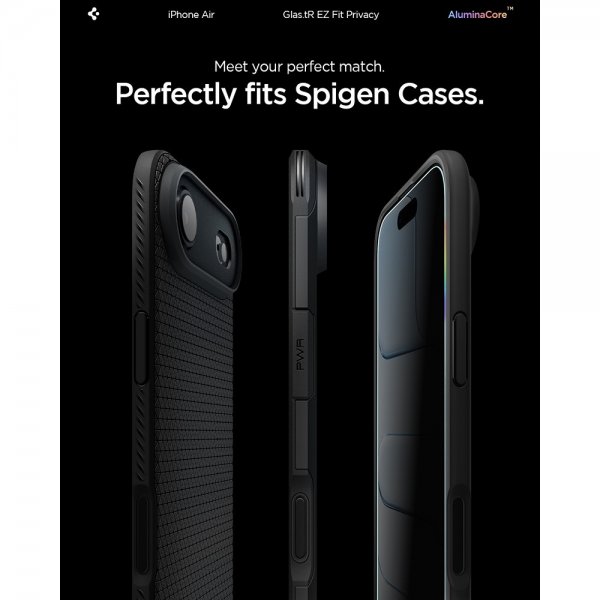 Spigen iPhone Air Skærmbeskytter GLAS.tR EZ Fit Privacy 2-pak