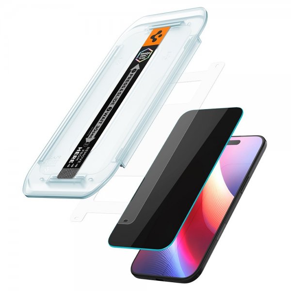 Spigen iPhone Air Skærmbeskytter GLAS.tR EZ Fit Privacy 2-pak