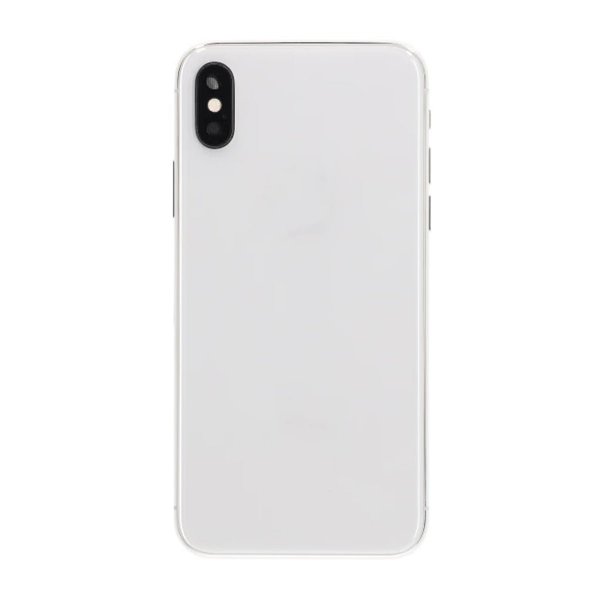 iPhone X Bagside med Komplet Ramme Premium - Sølv