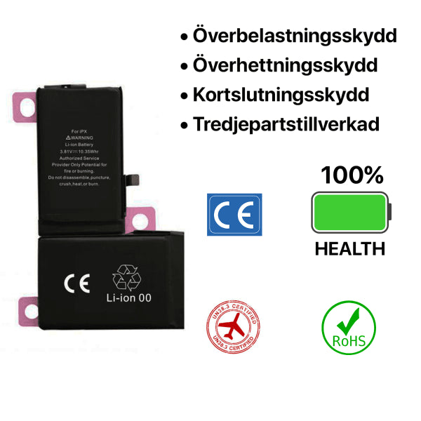 iPhone X Batteri Høj Kvalitet