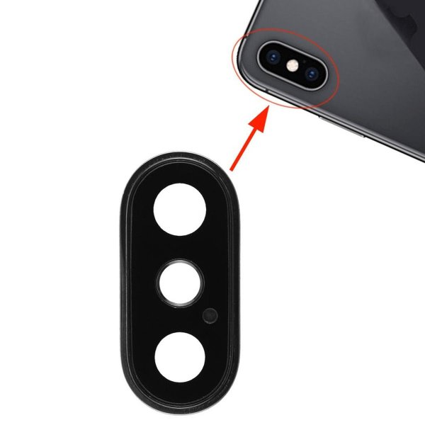 iPhone X Kameralinse med Ramme - Hvid