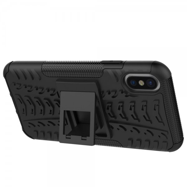 iPhone X/Xs Cover Dækmønster Stativfunktion Sort
