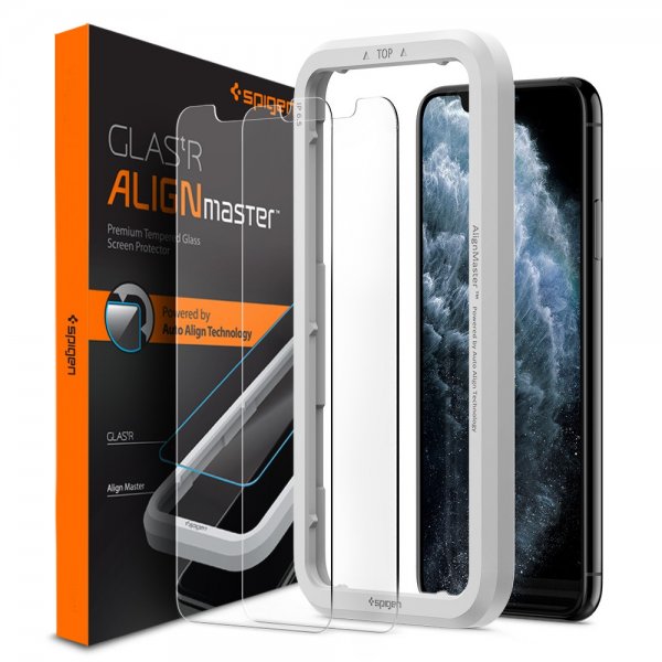 Spigen iPhone X/Xs/11 Pro Skærmbeskyttelse GLAS.tR ALIGNmaster 2-pak