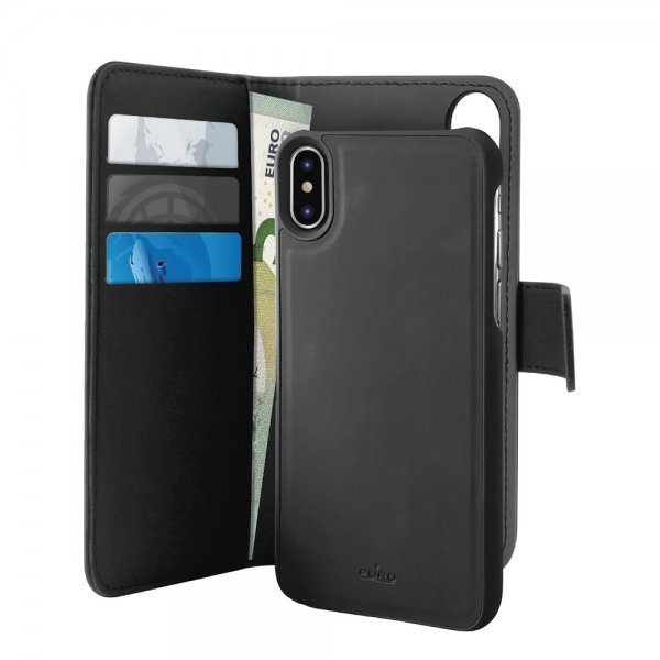 Puro iPhone X/Xs Cover Wallet Detachable 2-i-1 Sort
