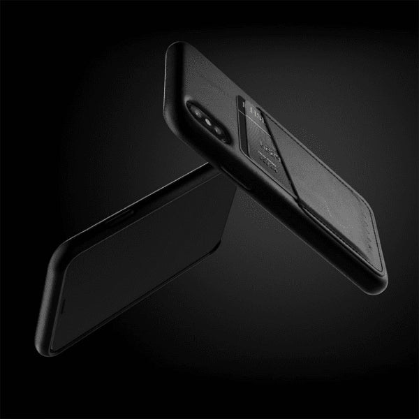 Mujjo iPhone X/Xs Skal Full Leather Wallet Case Sort