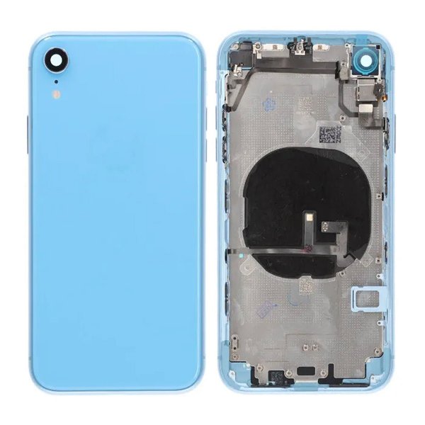 iPhone XR Bagside med Komplet Ramme Premium - Blå