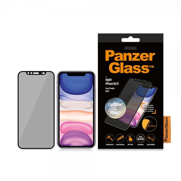 PanzerGlass iPhone Xr/iPhone 11 Skærmbeskyttelse CamSlider Dual Privacy