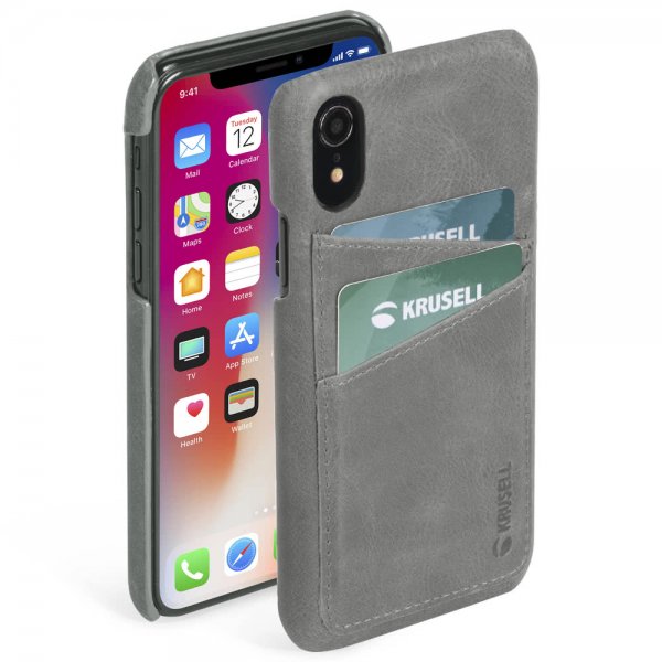 Krusell iPhone Xr Cover Sunne Cardcover Vintage Grey