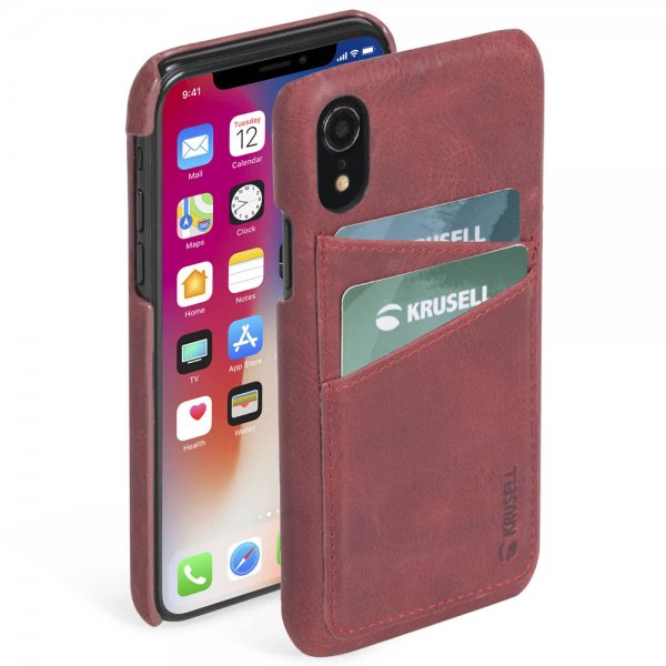 Krusell iPhone Xr Cover Sunne Cardcover Vintage Red