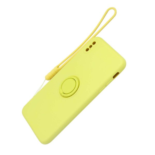 iPhone Xs Max Skal Silikone med Ringholder Gul