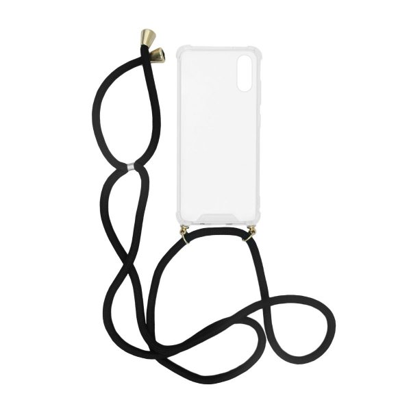 iPhone Xs Max Cover Stødsikkert med Halskæde Sort