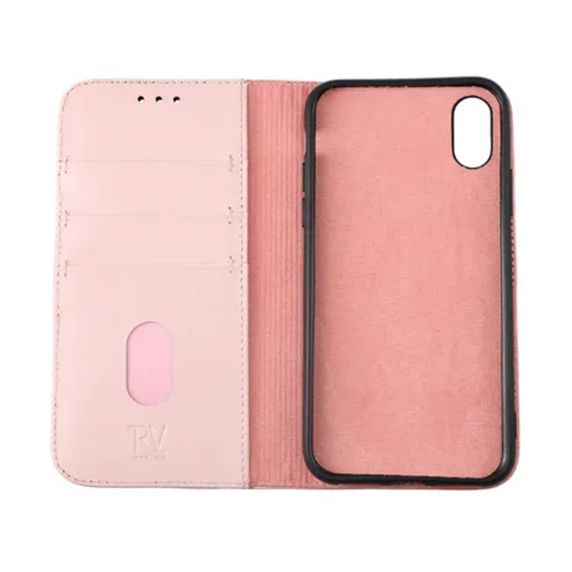 Rvelon iPhone X/iPhone Xs Cover Ægte Læder Rosa