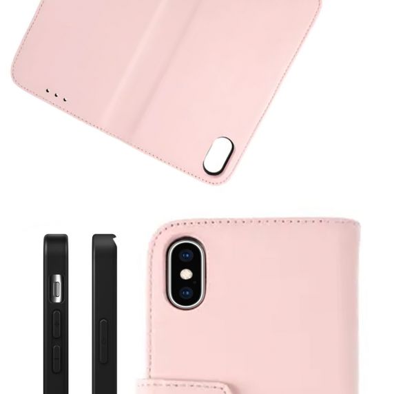Rvelon iPhone X/iPhone Xs Cover Ægte Læder Rosa