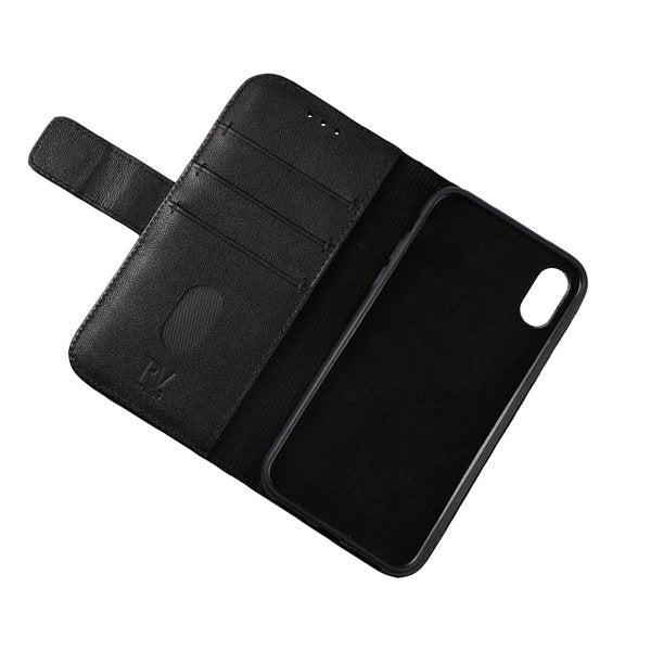 Rvelon iPhone X/iPhone Xs Cover Ægte Læder Sort