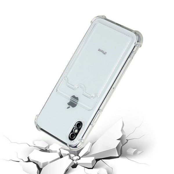 iPhone X/iPhone Xs Cover Kortholder Stødsikkert Transparent