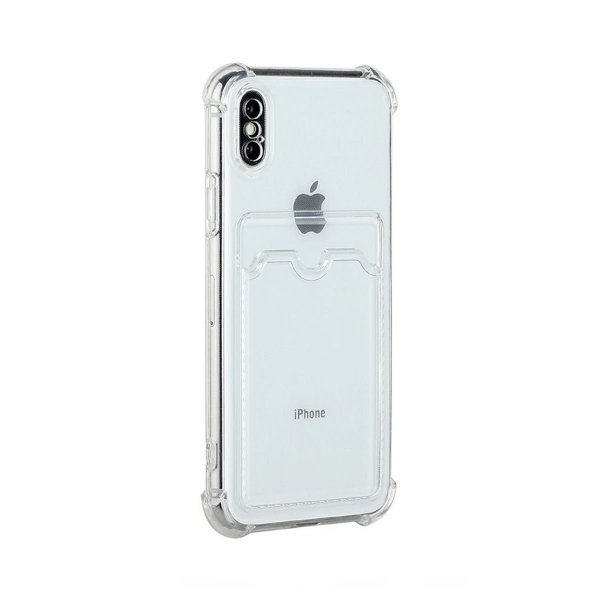 iPhone X/iPhone Xs Cover Kortholder Stødsikkert Transparent