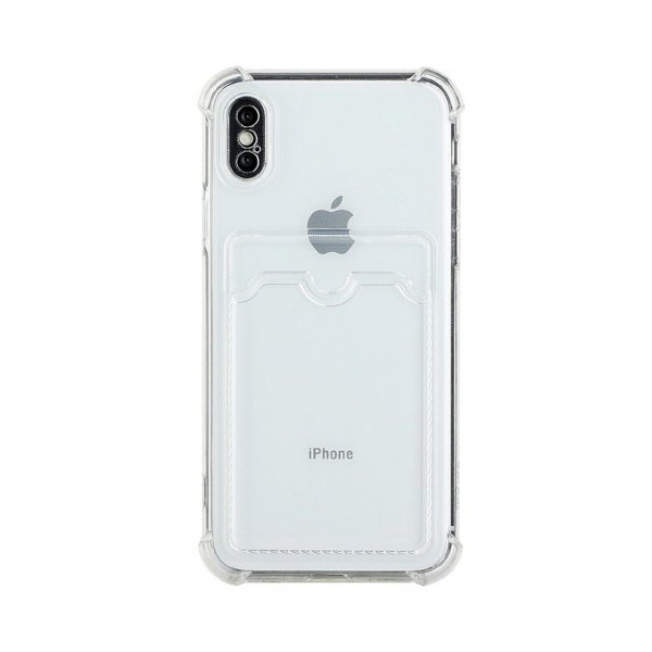 iPhone X/iPhone Xs Cover Kortholder Stødsikkert Transparent