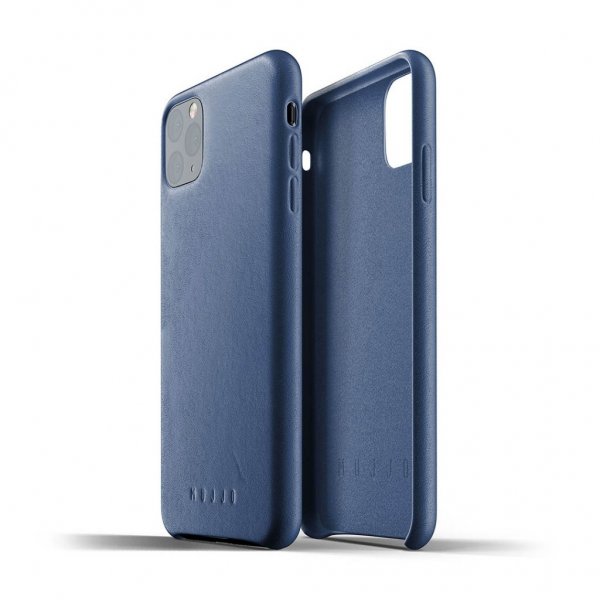 Mujjo iPhone 11 Pro Max cover i fuldnarvet læder Monaco Blue