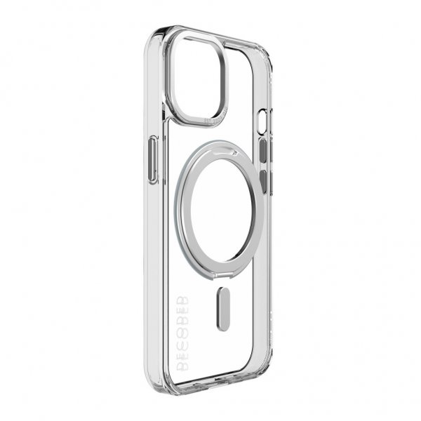 Decoded iPhone 15 Skal Genanvendt Plast Transparent Loop Stand Bagcover Klar
