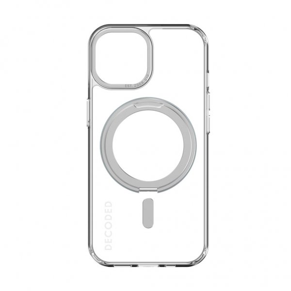 Decoded iPhone 15 Skal Genanvendt Plast Transparent Loop Stand Bagcover Klar