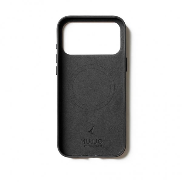 Mujjo iPhone 17 Pro Max Cover Full Leather Wallet Case MagSafe Sort