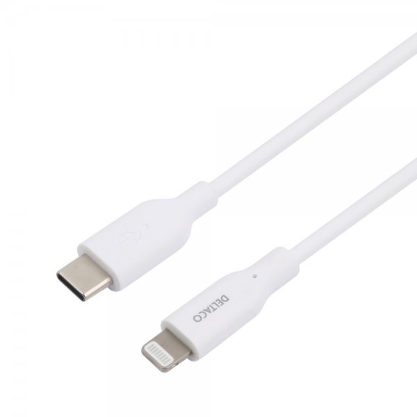 Deltaco kabel USB-C kabel med Lightning-stik 2m hvid