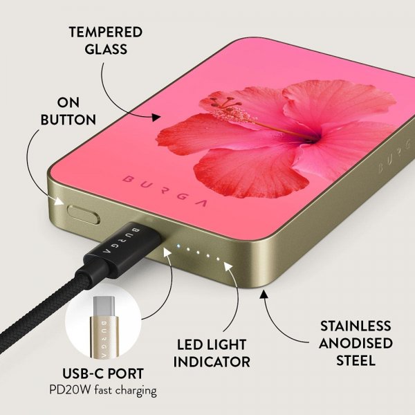 Burga Powerbank MagSafe 5000 mAh Island Girl Gold