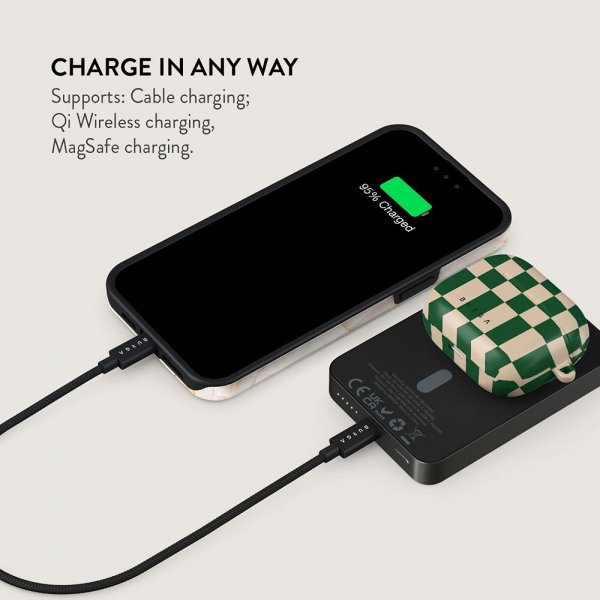 Burga Powerbank MagSafe 5000 mAh Ivy League Metalgrå