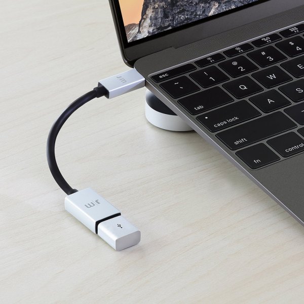 Just Mobile Adapter USB-C til USB AluCable Sort Sølv